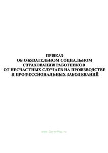Приказ об обязательном социальном страховании работников от несчастных случаев на производстве и профессиональных заболеваний