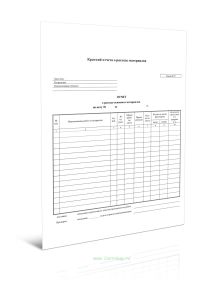 Краткий отчет о расходе материалов (Форма М 29)