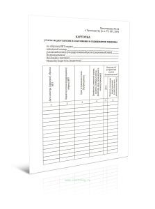 Карточка учета недостатков в состоянии и содержании машины