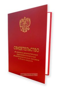 Свидетельство об освоении дополнительных предпрофессиональных общеобразовательных программ в области искусств. А5 (красная обложка)