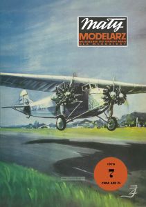 Журнал "Maly modelarz". Пассажирский самолет "Fokker F.VIIb-3m" из бумаги и картона (№7, 1978)