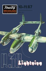 Журнал "Maly modelarz". Истребитель Lockheed P-38 Lightning из бумаги и картона (№10-11, 1987)