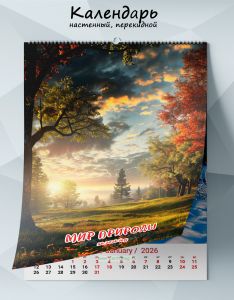 Календарь настенный, перекидной Мир природы на 2026 год