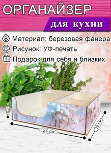 Органайзер барный для кофе, чая, специй и салфеток Гипсофила (мини), 20 х 24 х 6,2 см, 5 отсеков