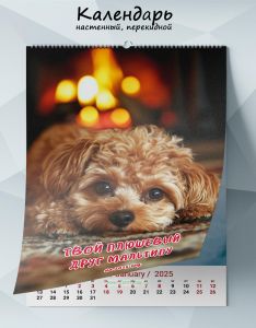 Календарь настенный, перекидной Твой плюшевый друг Мальтипу на 2025 год