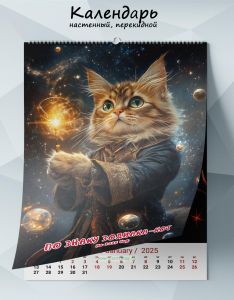 Календарь настенный, перекидной По знаку зодиака-кот на 2025 год