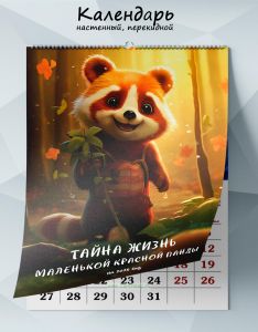 Календарь настенный, перекидной Тайная жизнь маленькой красной панды на 2025 год