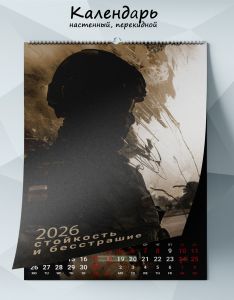 Календарь настенный, перекидной Стойкость и бесстрашие на 2026 год