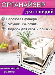 Органайзер для специй Песчаные волны, 4 отсека, 12х14х26 см