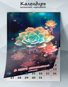 Календарь настенный, перекидной В мире суккулентов на 2025 год