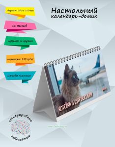 Настольный календарь-домик Котейка в путешествии на 2025 год