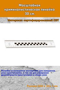 Масштабная криминалистическая линейка 30 см.
