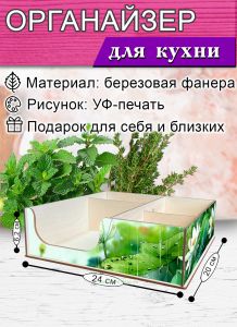 Органайзер барный для кофе, чая, специй и салфеток Вдохновение дождем (мини), 20 х 24 х 6,2 см, 5 отсеков