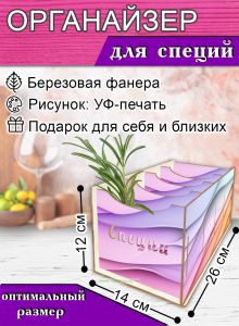 Органайзер для специй Волны нежности, 4 отсека, 12х14х26 см