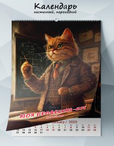 Календарь настенный, перекидной Моя профессия-Кот на 2025 год