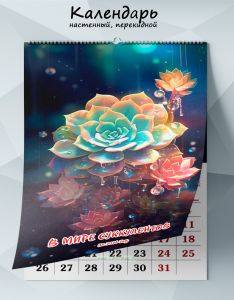 Календарь настенный, перекидной В мире суккулентов на 2026 год