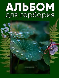 Альбом для гербария и коллекционирования трав, цветов и растений с калькой Капли росы