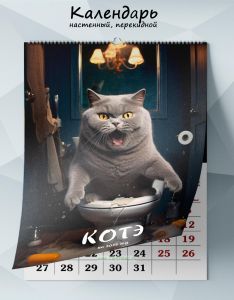 Календарь настенный, перекидной Котэ на 2025 год