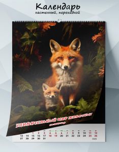 Календарь настенный, перекидной Удивительный мир животных на 2025 год
