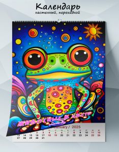Календарь настенный, перекидной Животные в цвете на 2025 год