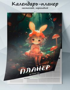Календарь-планер настенный, перекидной Заячья история на 2025 год