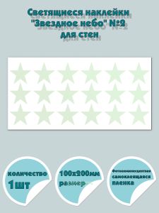Светящиеся наклейки Звездное небо №2 для стен