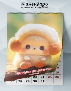 Календарь настенный, перекидной Игрушки из детства на 2025 год