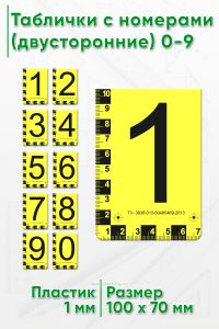 Таблички с номерами (двусторонние) 0-9