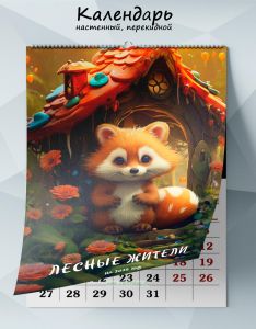 Календарь настенный, перекидной Лесные жители на 2025 год