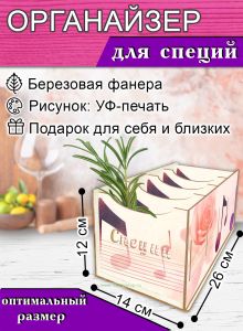 Органайзер для специй Ноты, 4 отсека, 12х14х26 см