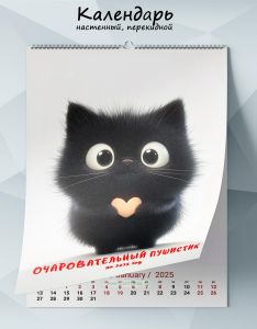 Календарь настенный, перекидной Очаровательный пушистик на 2025 год