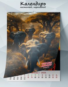 Календарь настенный, перекидной Сердце Африки на 2025 год
