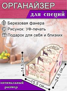 Органайзер для специй Ноты, узорный, 14,5х15,5х24,5 см