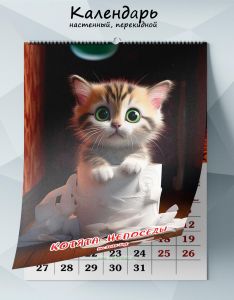 Календарь настенный, перекидной Котята-непоседы на 2025 год