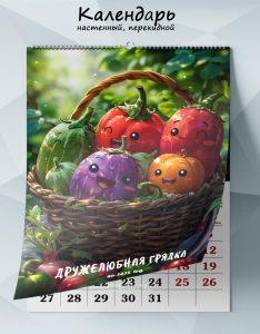 Календарь настенный, перекидной Дружелюбная грядка на 2025 год