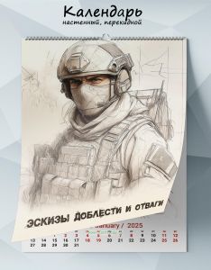 Календарь настенный, перекидной Эскизы доблести и отваги на 2025 год