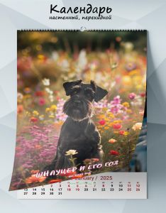 Календарь настенный, перекидной Шнауцер и его год на 2025 год