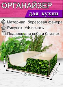 Органайзер барный для кофе, чая, специй и салфеток Зелень (мини), 20 х 24 х 6,2 см, 5 отсеков