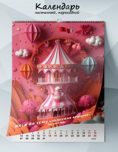 Календарь настенный, перекидной Идеи на тему Чудесная ярмарка на 2025 год
