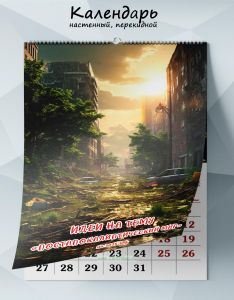 Календарь настенный, перекидной Идеи на тему Постапокалиптический мир на 2025 год