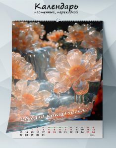 Календарь настенный, перекидной Цветы как хрусталь на 2025 год