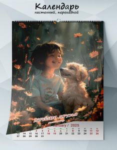 Календарь настенный, перекидной Лучшие друзья на 2025 год