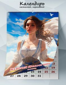 Календарь настенный, перекидной Женская красота мира на 2025 год