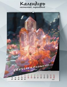 Календарь настенный, перекидной Crystal&Flowers на 2025 год