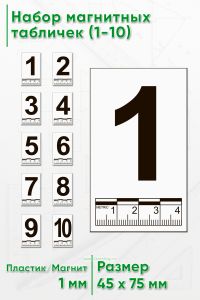 Набор магнитных табличек (1-10)