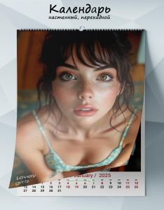 Календарь настенный, перекидной Lovely girls на 2025 год