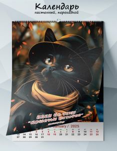 Календарь настенный, перекидной Идеи на тему Кошачьи истории на 2025 год
