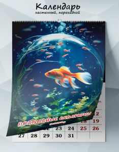 Календарь настенный, перекидной Подводные аквариумы на 2025 год