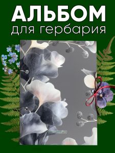 Альбом для гербария и коллекционирования трав, цветов и растений с калькой Танец гинкго