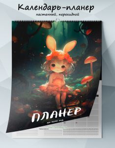Календарь-планер настенный, перекидной Заячья история на 2026 год